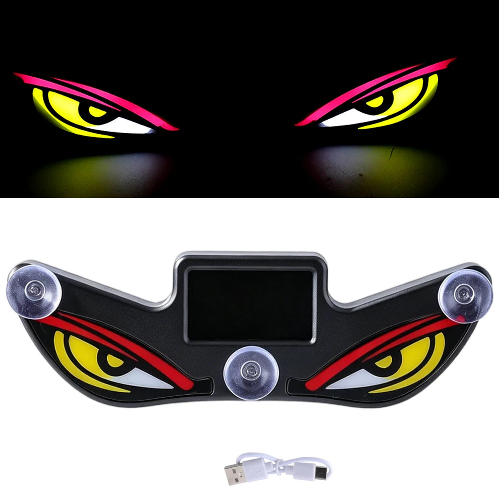 2026 Solar LED Devil Eyes Windshield Warning Flashing Signal Indicator Car LED Ambient Lights with Suction Cup for Auto Window