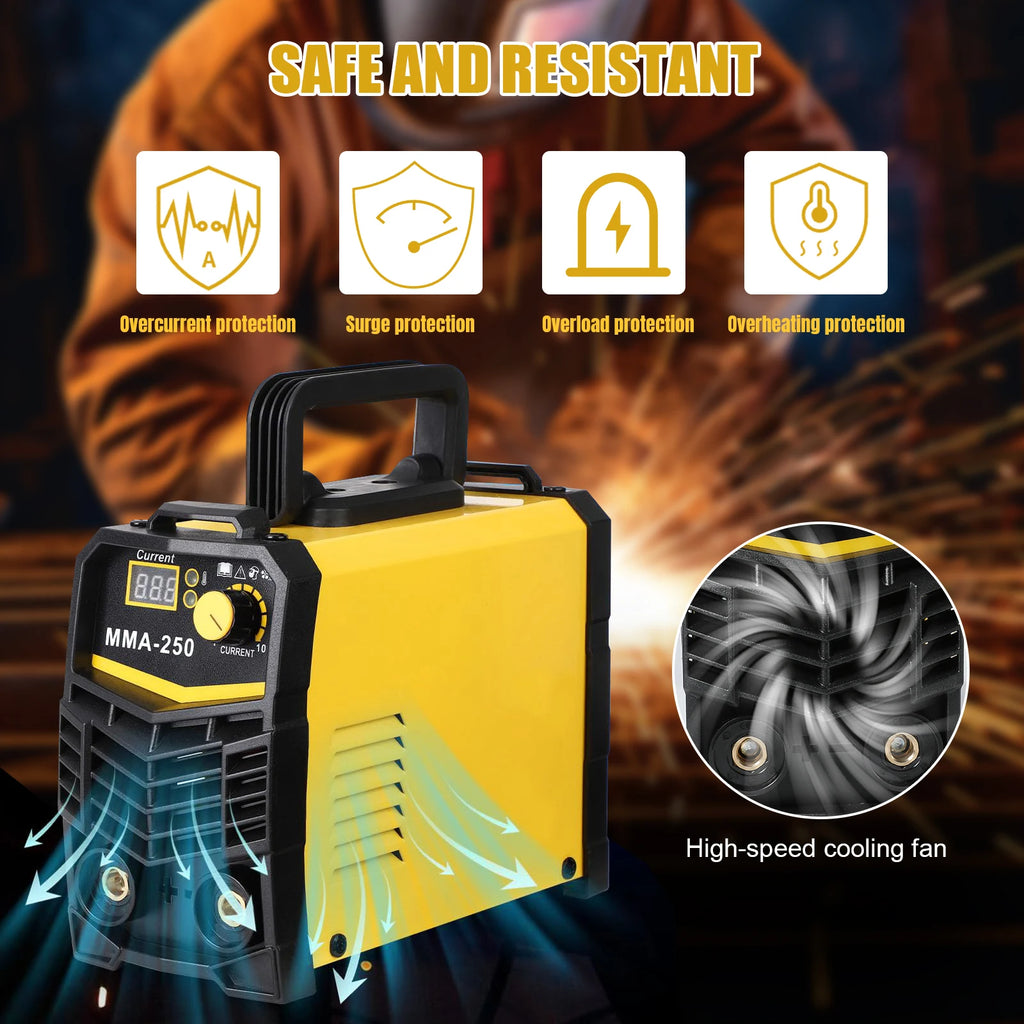 Mini máquina de solda portátil 250a, igbt MMA-250 máquina de solda inversora, casa diy máquina de solda a arco
