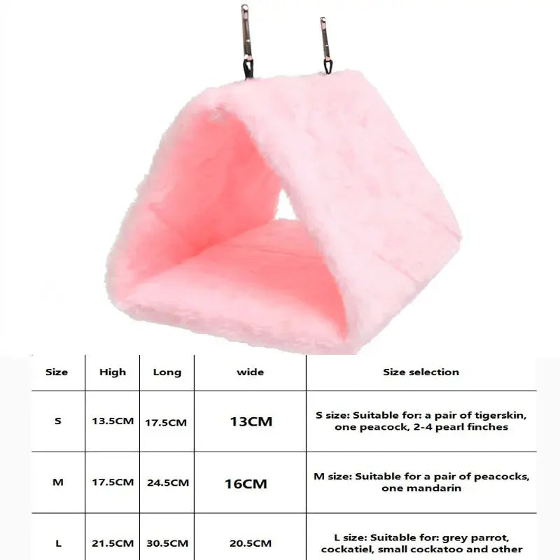 Cama de Inverno para Pássaros, Ninho de Pelúcia Quente para Pássaros de Estimação e Papagaios, Tenda Suspensa para Dormir e Incubar, Acessórios para Pássaros Kasa & Pet