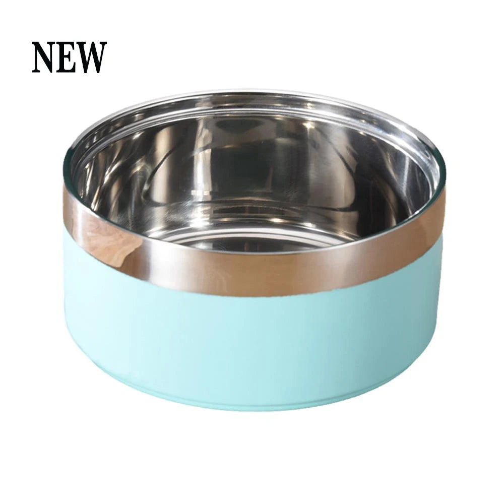 Tigela Personalizada de Aço Inoxidável para Cães e Gatos, Tigela de Alimentação a Vácuo Dupla, Grande Capacidade para Ração e Água