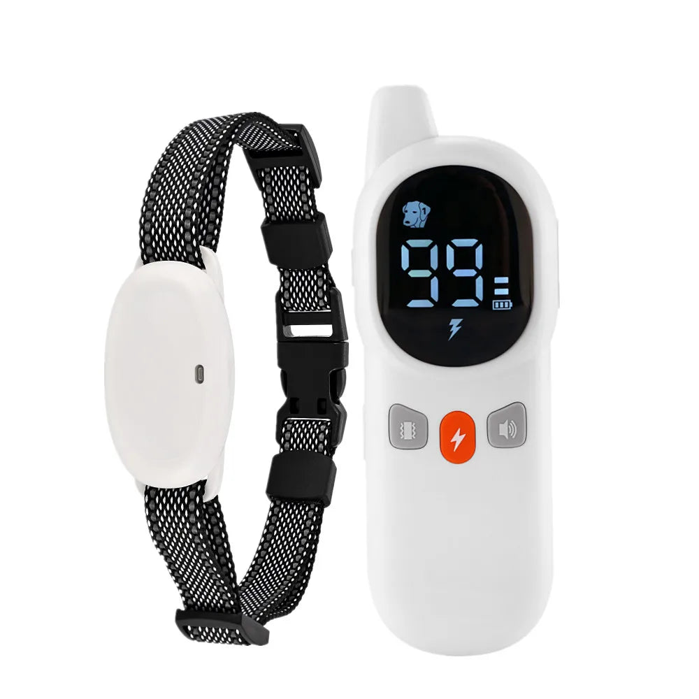 Coleira eletrônica para treinamento de cachorro, recarregável, LCD, choque remoto, animal de estimação, filhote de cachorro, treinador à prova d'água