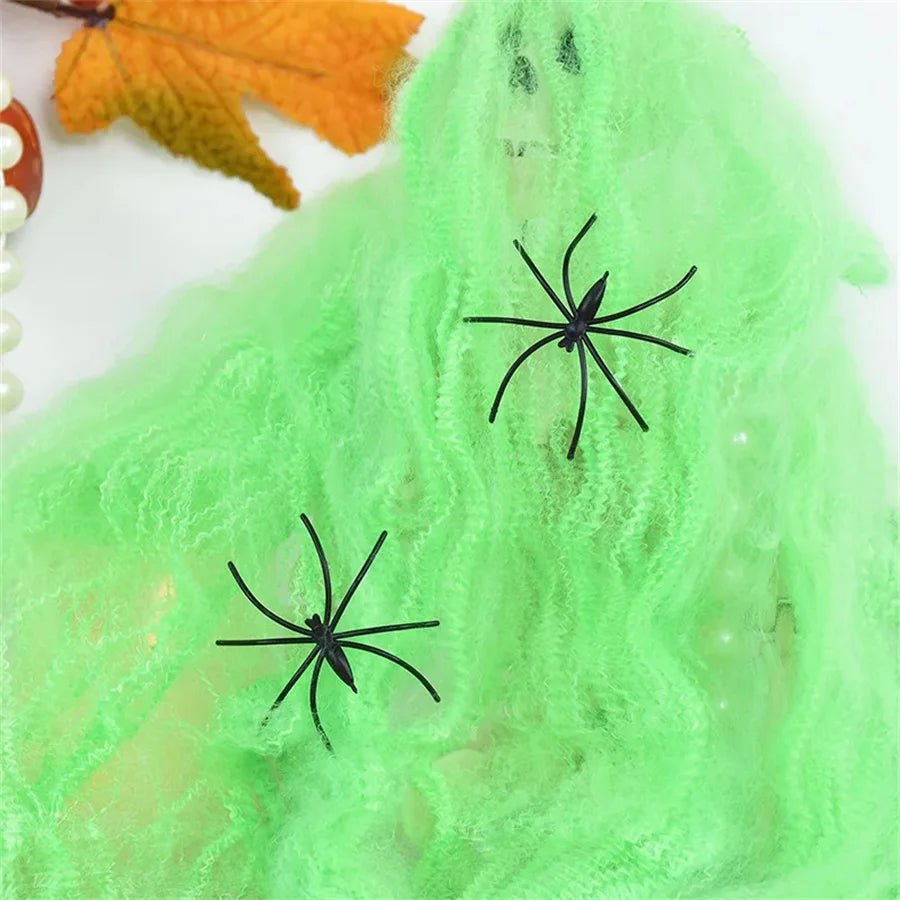Decoração de halloween teia de aranha branca artificial elástica teia de aranha para o dia das bruxas assustador festa em casa adereços decoração de casa assombrada - Kasa & Pet