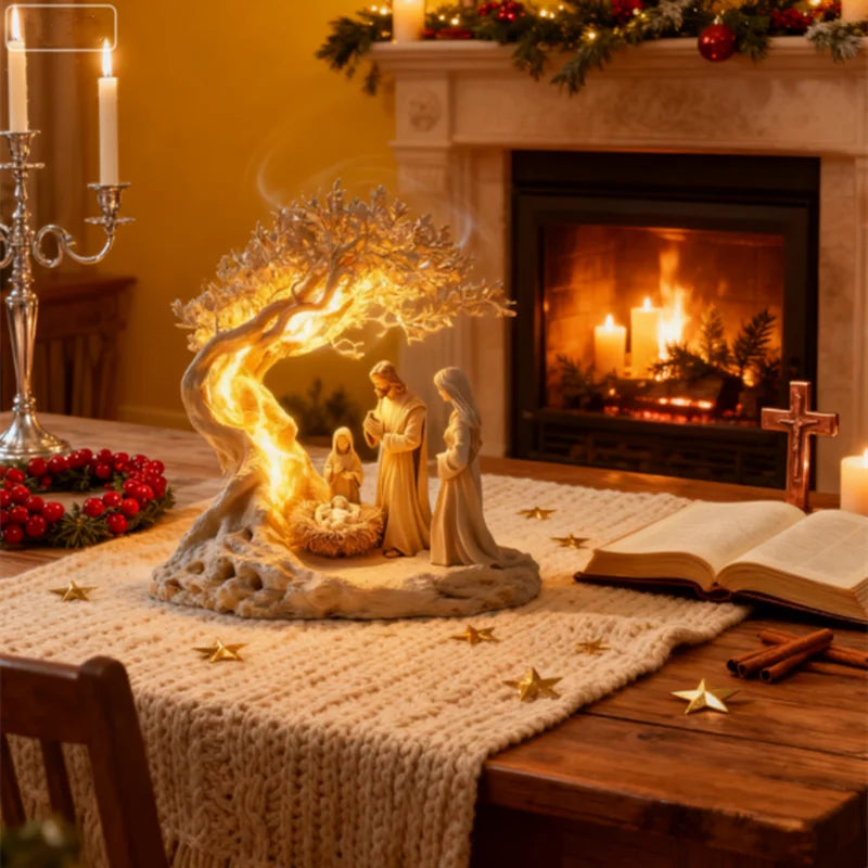 Presépio acrílico tradicional ornamento de mesa de Natal 2D nascimento de Jesus
