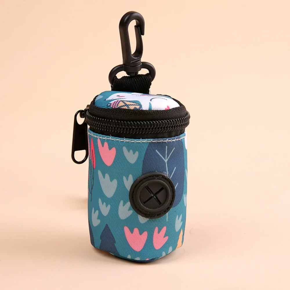 Hangable cão cocô saco dispensador zíper cães andando acessório saco de resíduos titular portátil bonito sacos de lixo organizador suprimentos para animais de estimação