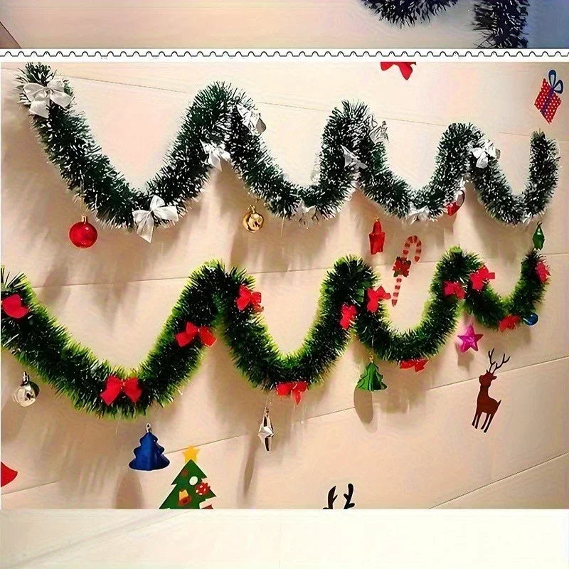 5M de fitas decorativas de Natal com laços, fita verde em forma de cana, guirlanda para pendurar na árvore de Natal, enfeites para projetos «faça você mesmo», decoração para festas e para a casa.