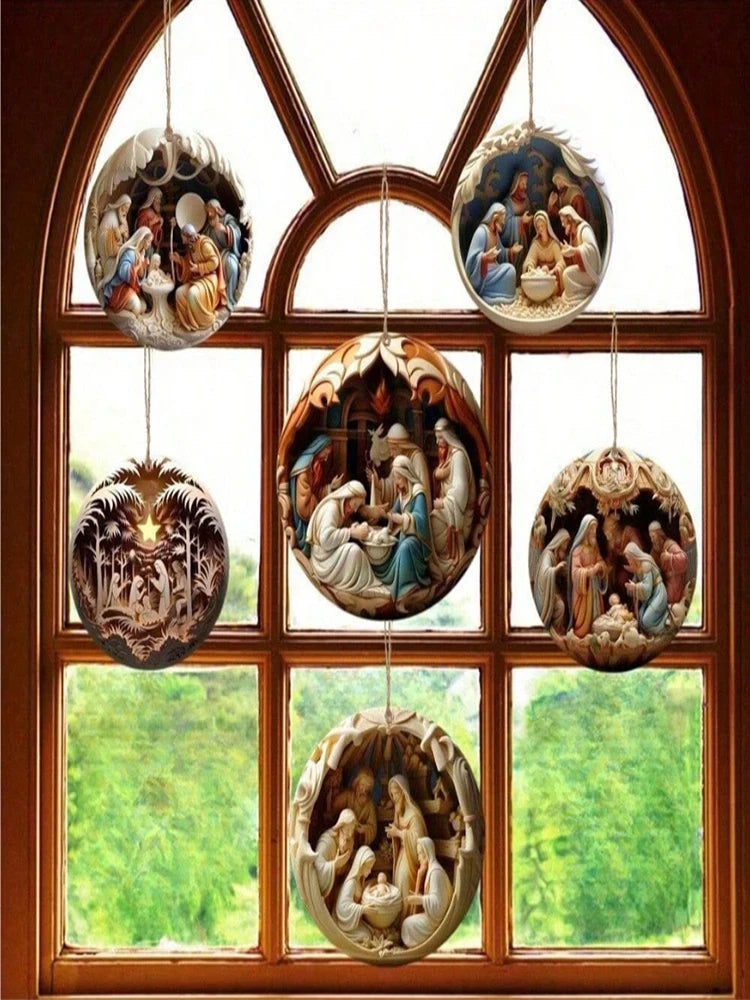 Conjunto de decoração de presépio de madeira de 12 peças – perfeito para casa, decoração de férias, presentes de feriado
