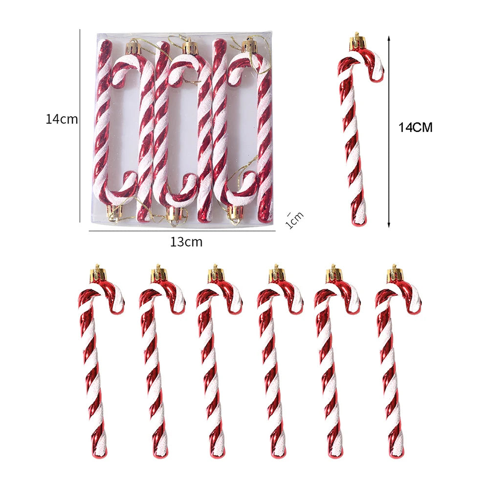 Decorações de doces para árvore de natal, bastão de doces vermelho e dourado, pinhas, decoração de casa de natal 2025, enfeite de árvore de natal