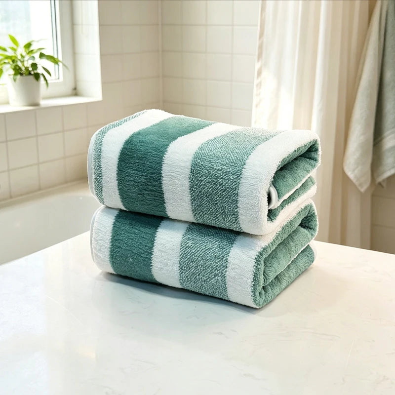 Conjunto de 2 Toalhas com Alta Absorção de Água, Secagem Rápida, Sem Fios Soltos e Durabilidade - Muito Adequadas para Casa, Praia e Rosto