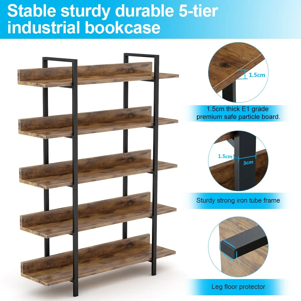 Estante de Armazenamento Tribesigns 180cm, Prateleira de Pé com 5 Camadas, Estante Industrial Robusta com Estrutura de Tubo de Ferro