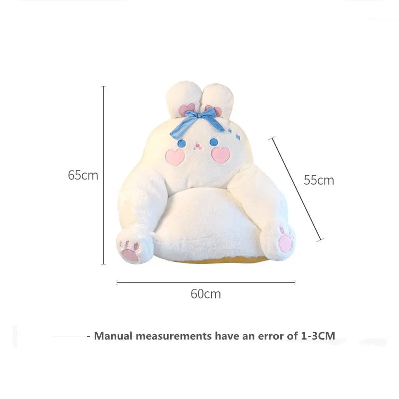Mini Sofá de Coelho Fofo de Desenho Animado para Casa, Quarto, Chão, Sofá Preguiçoso Casual, Assento de Leitura, Almofada para Janela Saliente, Assento Tatami