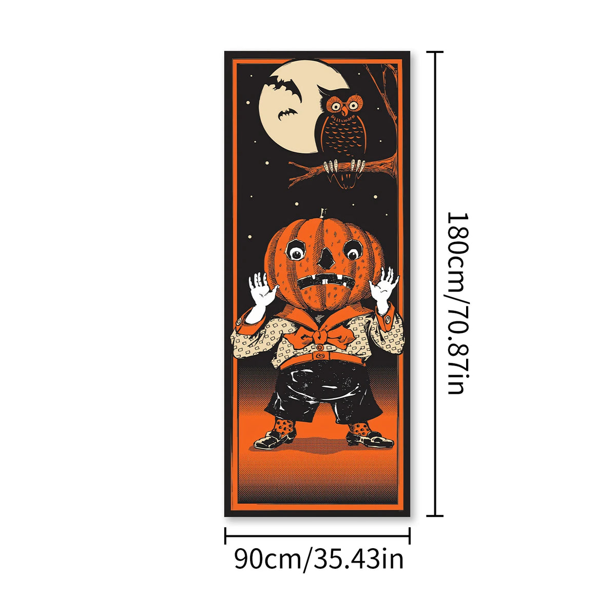 Decorações Vintage de Halloween para Porta: Banner Assustador de Abóbora e Coruja, Feliz Halloween, Decoração para Casa Assombrada, Uso Externo e Interno - Kasa & Pet