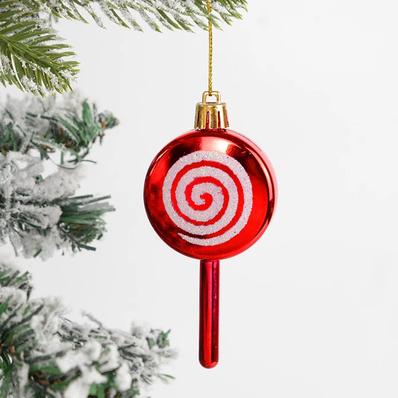 14 pçs/caixa natal doce cana bola vermelha ornamentos árvore de natal pendurado pingentes navidad ano novo decorações para casa 2024 presente natal