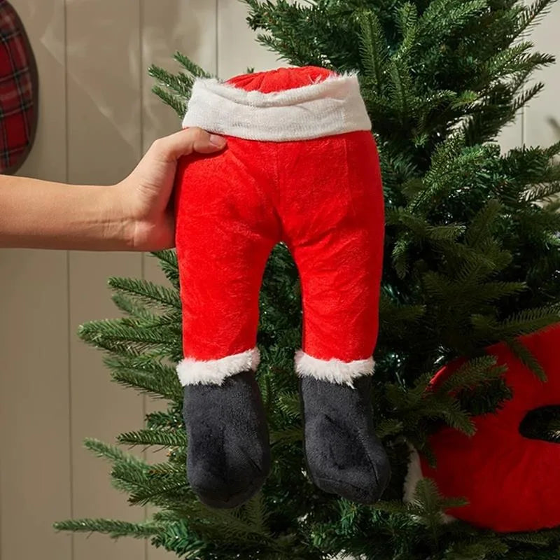 Decoração de árvore de natal, porta de pelúcia, decoração de pernas de elfo de santa, enfeites pendurados para casa, presente para crianças, suprimentos surpresa