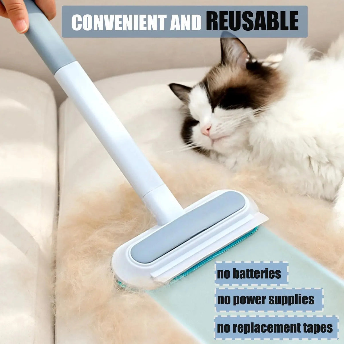 A removedor de pêlos para animais de estimação é adequada para móveis, durável e reutilizável, limpador de pelúcia lavável para cães e gatos, família e ao ar livre