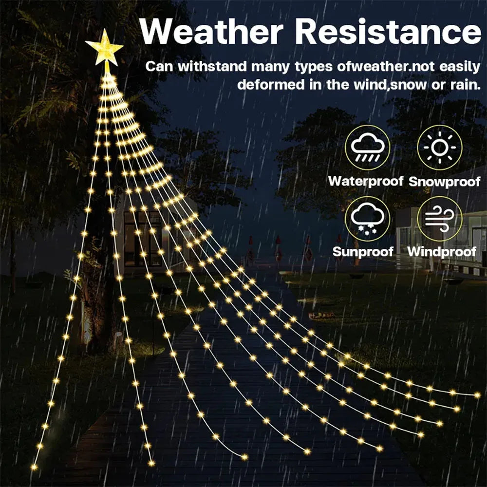 Luzes de Natal RGBIC de 1,8m com 400 LEDs, Luzes de Cordão para Festas com Texto Personalizável, IP65 à Prova d'Água para Decoração de Natal Interna e Externa