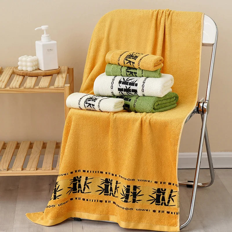 140x70cm toalhas de bambu do banheiro de grandes dimensões bordado toalha de banho capa personalizado esporte presente toalhas para casa marrom creme verde