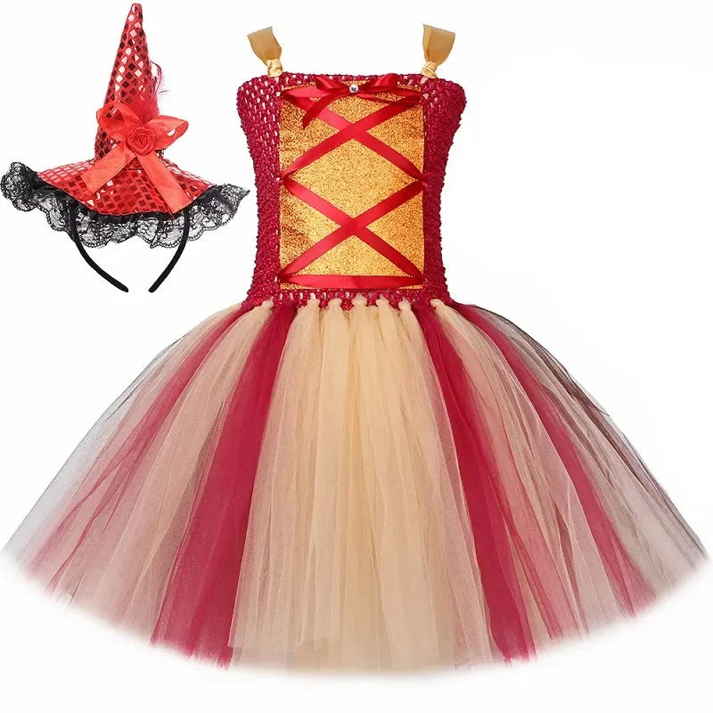 Sanderson irmãs bruxa traje para meninas halloween carnaval festa tutu vestido hocus pocus traje crianças fantasia vestir-se roupas