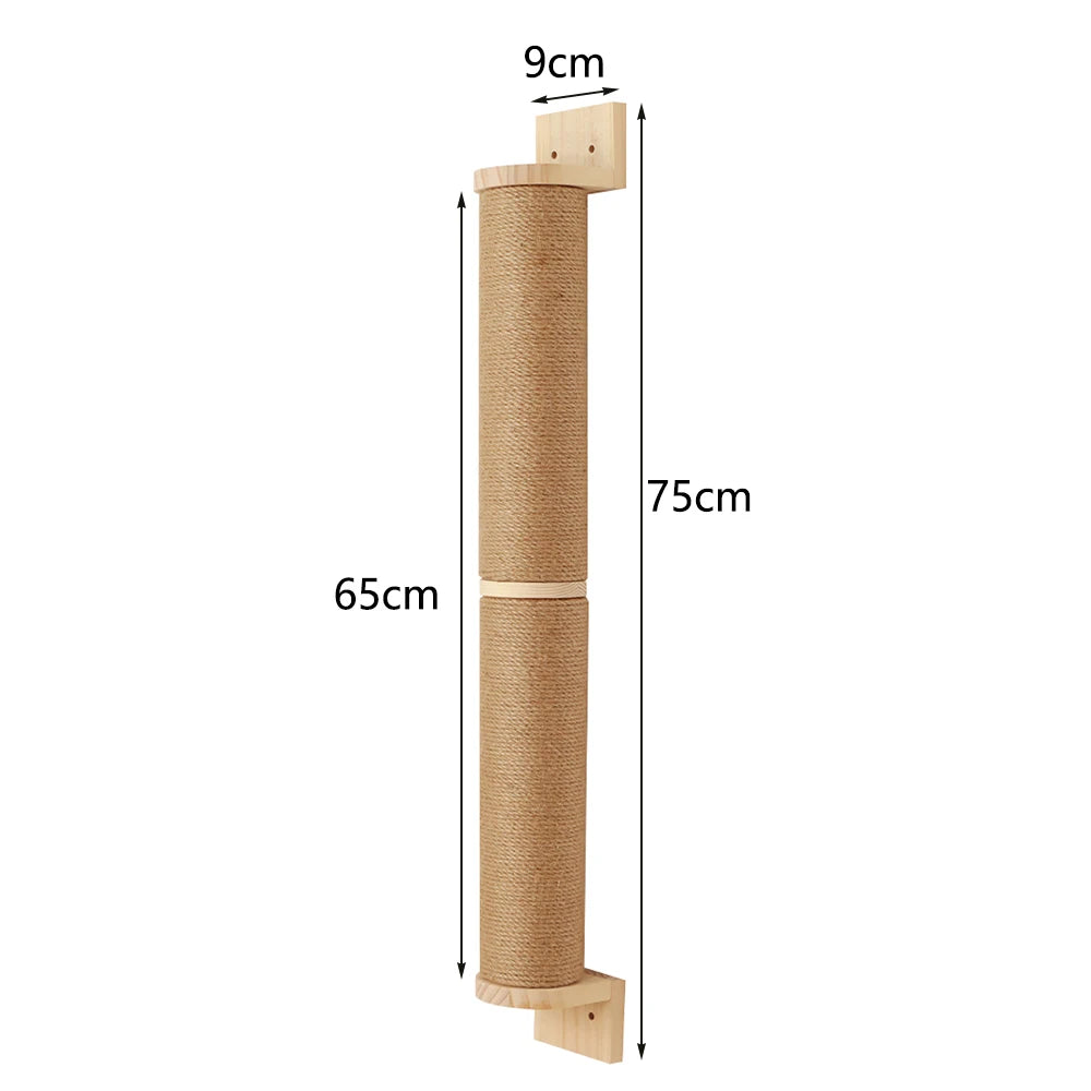Pós de arranhar para gatos montado na parede, móveis de parede, árvore de madeira para gatos grandes, colunas mais grossas para multi-funções