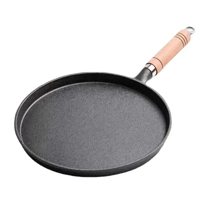 Frigideira de ferro fundido de 26cm, não revestida, antiaderente, ovo, panqueca, crepe, bife, frigideira, fogão de indução a gás, panelas de cozinha Kasa & Pet Store