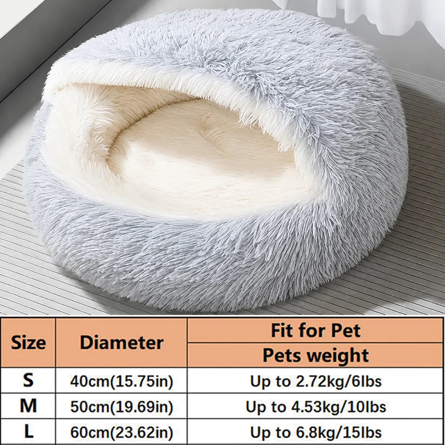 Camas aconchegantes para gatos, colchão para cães, cama quente e macia de pelúcia para animais de estimação, em formato de concha, semi-fechada, ninhos para dormir para gatos, para cães pequenos e gatinhos
