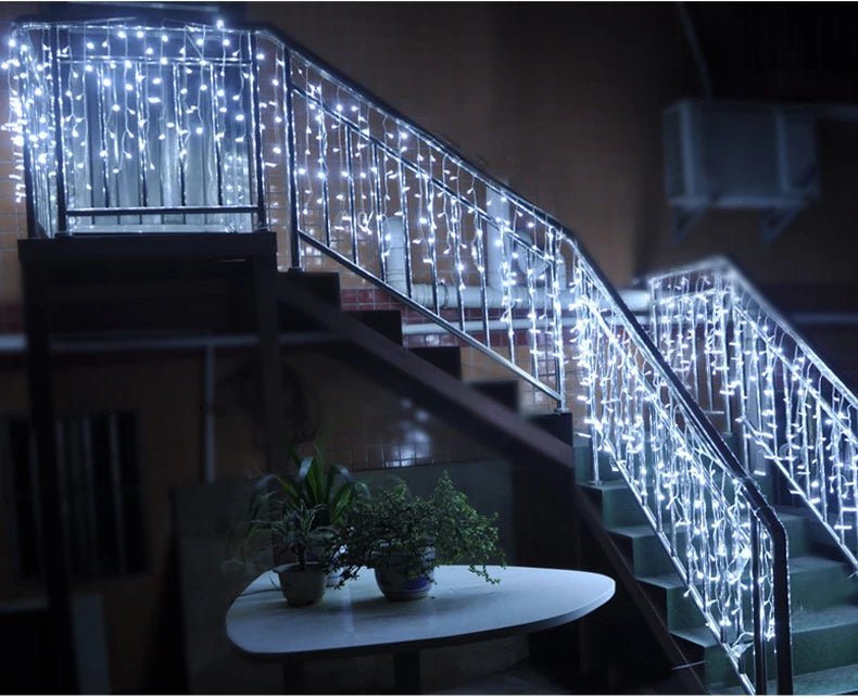 Guirlanda de natal led cortina luzes de sincelo festão luz led droop cachoeira luzes da corda ao ar livre jardim rua beirais decoração