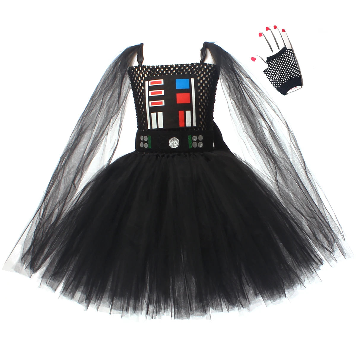 Meninas estrela escura vilão tutu traje vestido crianças halloween vader outfit crianças fantasia carnaval festa vestir-se roupas cosplay