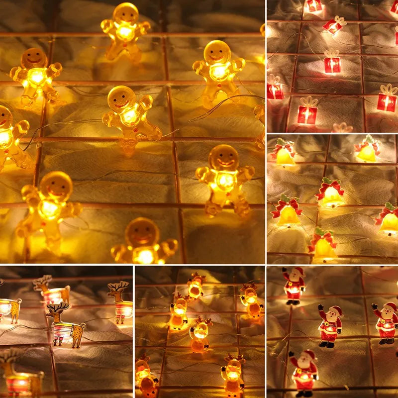 Papai noel natal led luz corda feliz natal decoração para casa 2025 enfeites de árvore de natal navidad presentes de natal ano novo