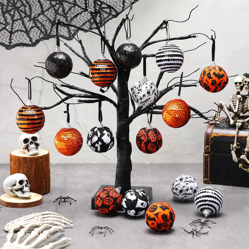 Shatterproof Decorativo Pendurado Bola Ornamentos Set para Árvore, Decorações de Halloween, Indoor, 16ct, 2 polegadas