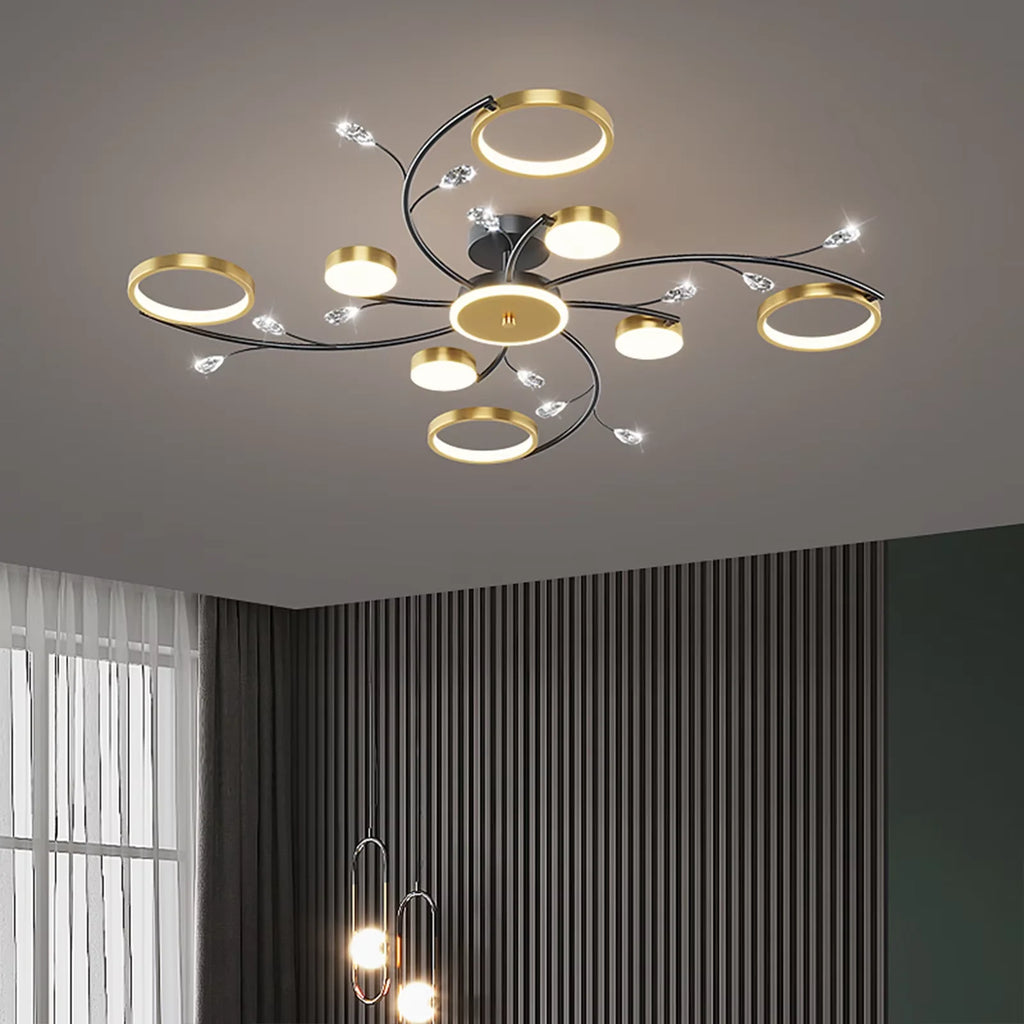 IRALAN-Lustre LED moderno para sala de estar, lustre redondo para cozinha, controle remoto inteligente, luz interior