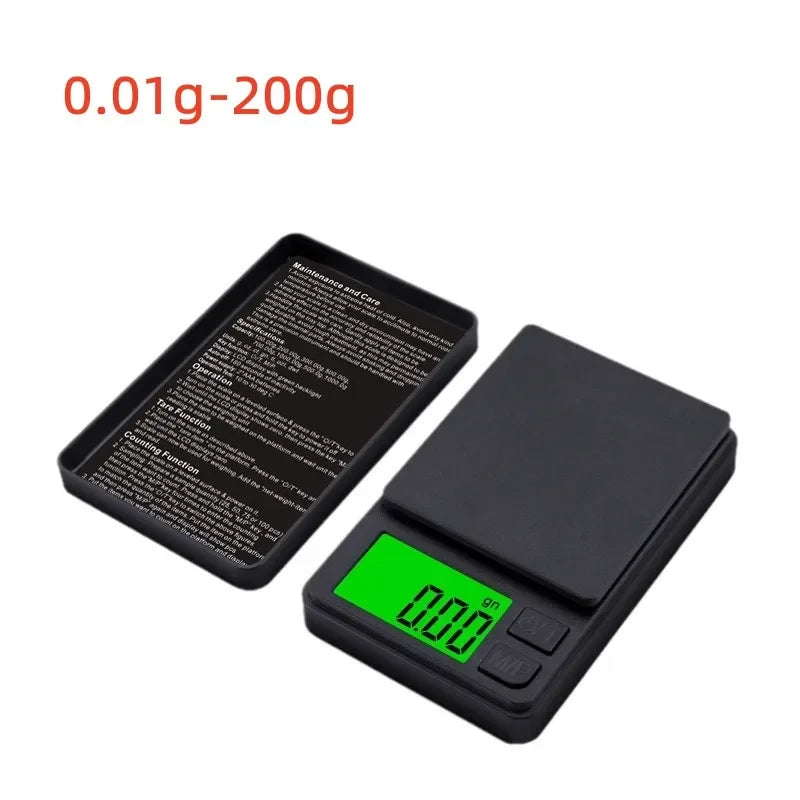 Mini balança digital portátil eletrônica 0.01g-1000g, bolso de alta precisão, mini balança de cozinha, joias