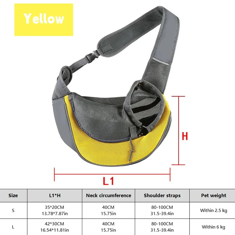 1pc cão para fora mochila, cão sling transportadora malha respirável viagem crossbody saco para filhote de cachorro gato caminhadas acampamento Kasa & Pet