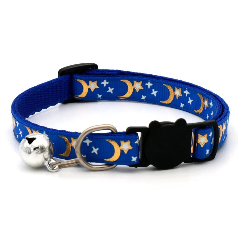 Ajustável colarinho de segurança com sino para animais de estimação, pegada dos desenhos animados, colar colorido, acessórios para cães, cachorro e gatinho