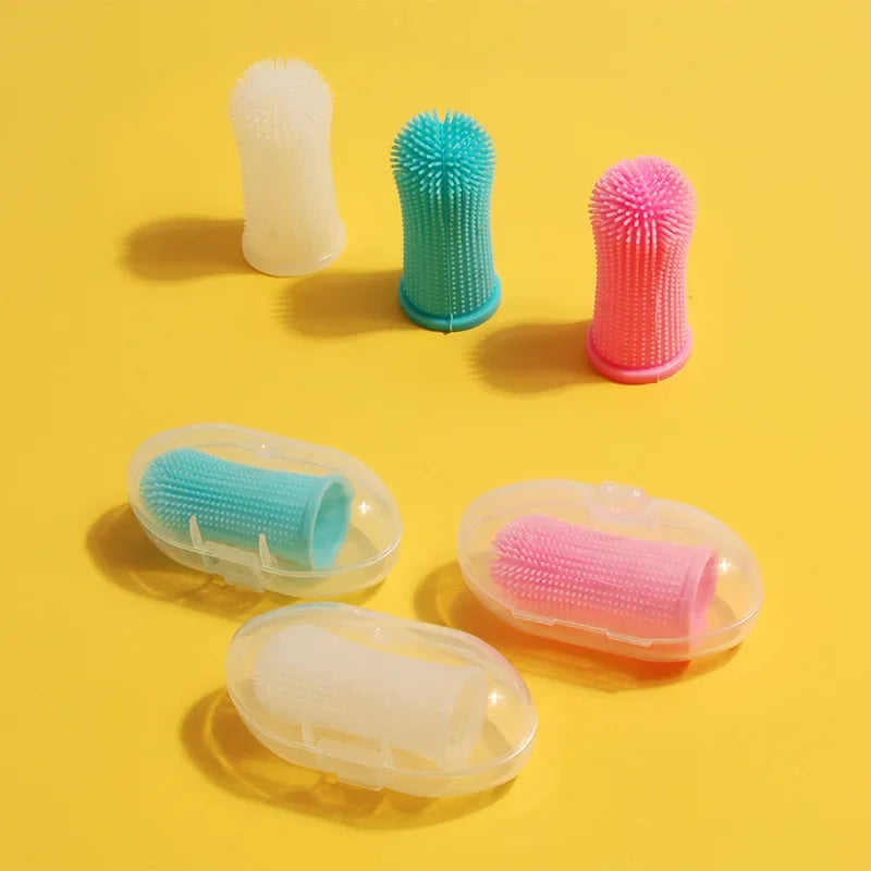 Escova de Dentes para Cães Super Macia, Escova de Dentes de Silicone Não Tóxica para Limpeza de Dentes e Cuidado do Hálito de Gatos e Cães, Produtos para Animais de Estimação