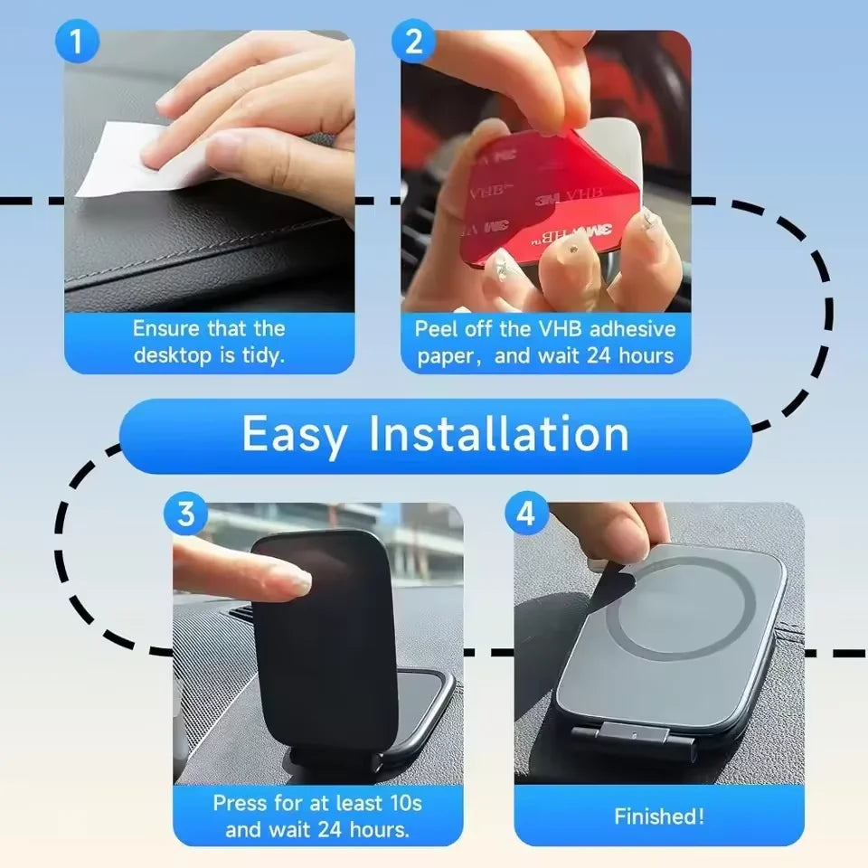 Dual Magnetic Phone Stand Holder Phone Holder Ultrathin Foldable Multi functional Car Phone Holder Adjustable Smartphone Stand