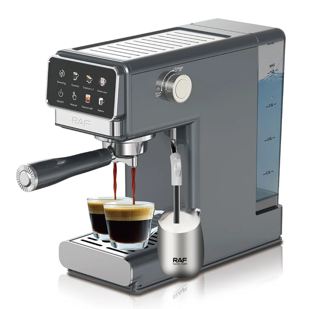 Máquina de café expresso para uso doméstico, extração de alta pressão, máquina de café com espuma de leite a vapor