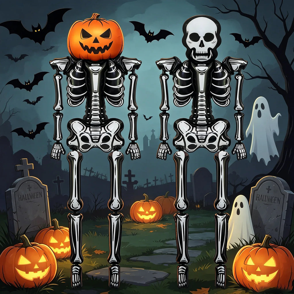 Balão de Caveira de Halloween, Balão Gigante de Esqueleto, Decoração de Caveira de Halloween, Decoração de Halloween, Festa de Terror para o Dia dos Mortos