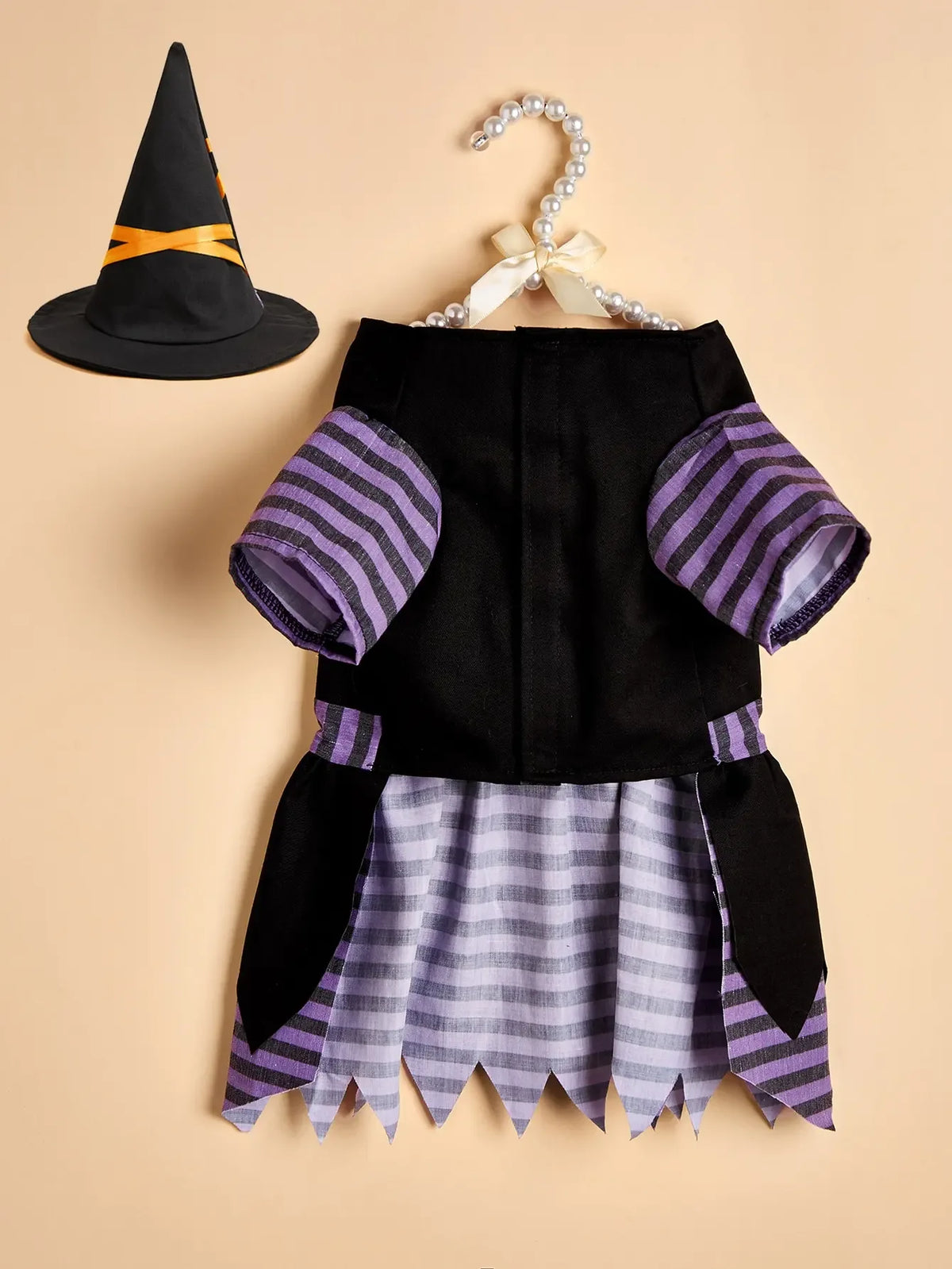 Fantasia de Bruxa para Animais de Estimação de Halloween com Chapéu, Vestido de Bruxa para Cães e Gatos, Roupa de Cosplay para Filhotes e Gatinhos, Fantasia para Festa de Fim de Ano