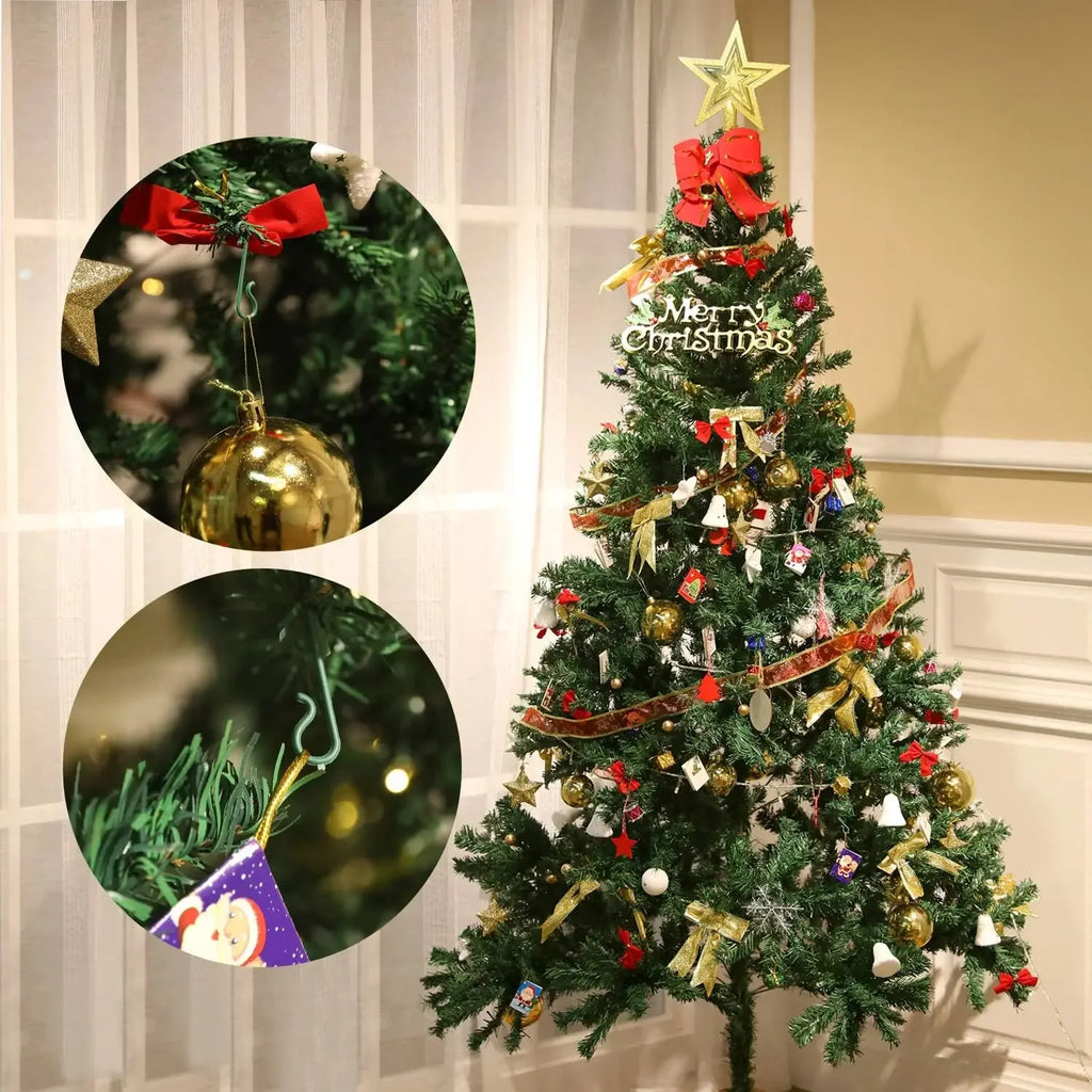 50/400 pçs mini gancho de natal de plástico em forma de s árvore de natal bola pingentes ornamento pendurado cabide diy navidad decoração de festa em casa