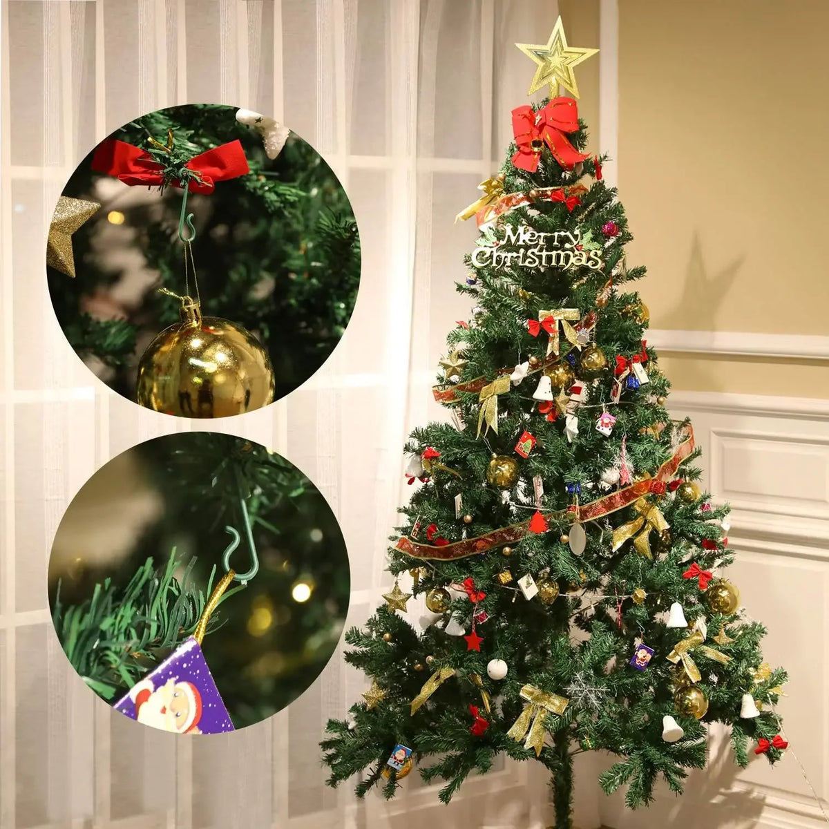 50/400 pçs mini gancho de natal de plástico em forma de s árvore de natal bola pingentes ornamento pendurado cabide diy navidad decoração de festa em casa