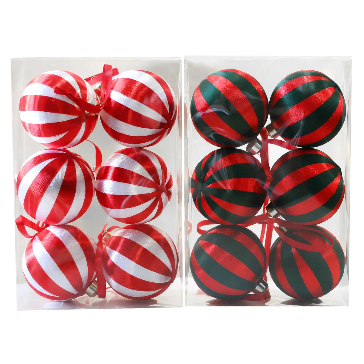 Novo 6 pçs conjunto de bola de natal pingente decorativo seda janela de natal atmosfera decoração árvore de natal bola de espuma pingentes