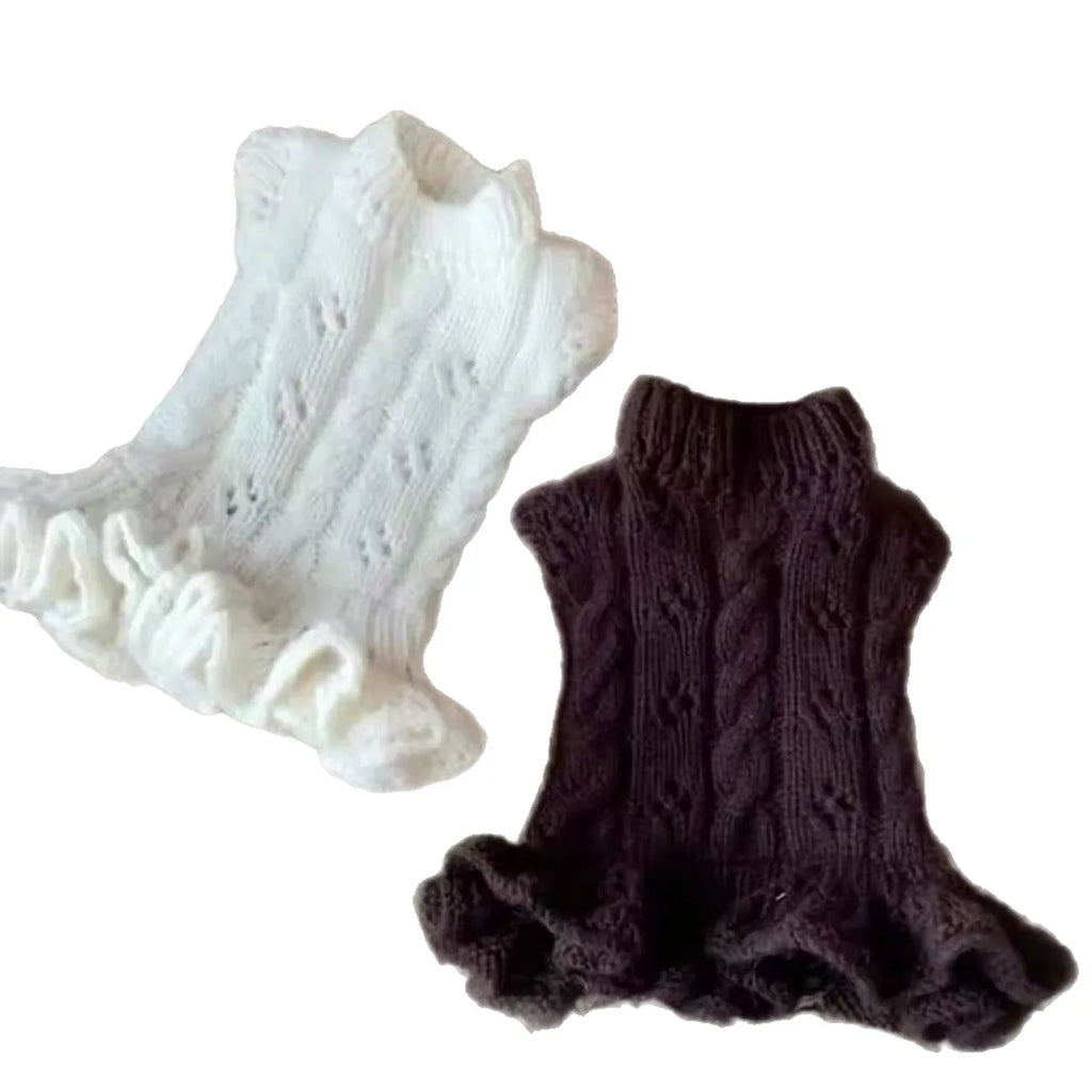 Outono e inverno pet vestido de malha macio e quente colete de lã teddy gato casaco filhote de cachorro roupas para cães pequenos
