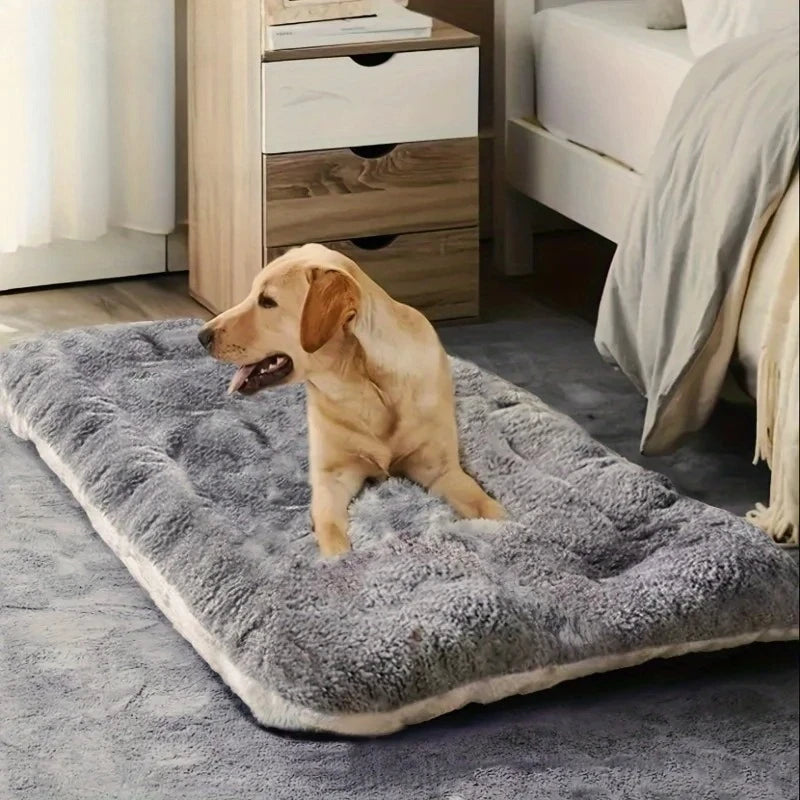 Grande cama de pelúcia para cães, sofá engrossado, super macio, poliéster, tapete para animais de estimação, caixa para cães pequenos, médios e grandes