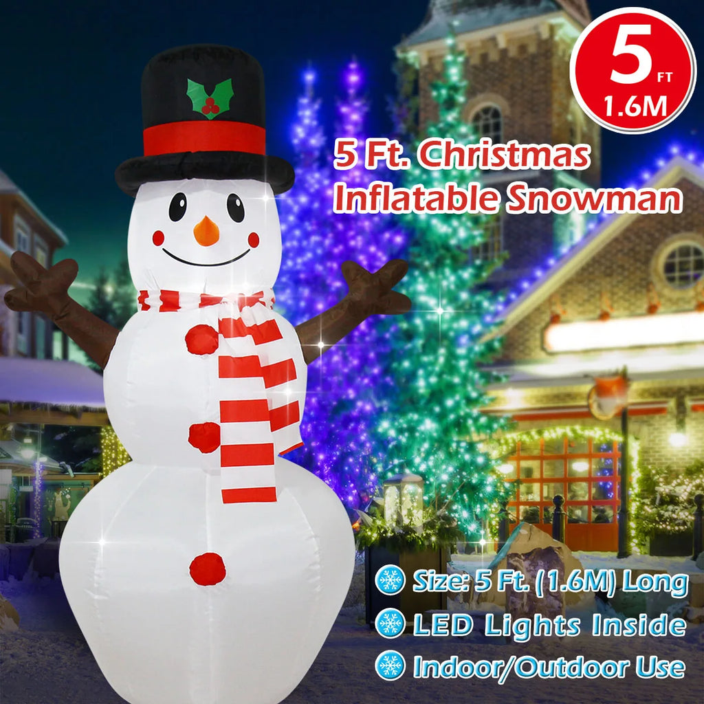 Decorações infláveis de natal-homem de gengibre, boneco de neve brilhante, boneco de neve de ramo, saco de presente boneco de neve decorações de gramado com luz LED