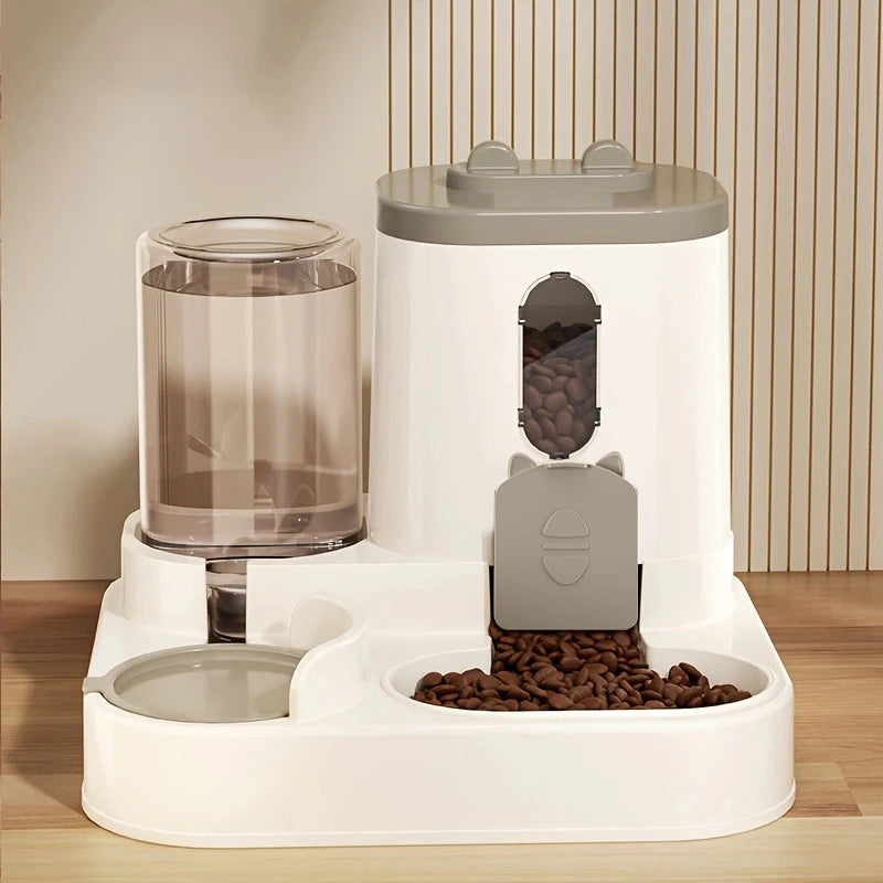 Comedouro de Grande Capacidade para Animais de Estimação com Dispensador Automático de Água Integrado, Tigela para Gatos, Tigela para Cães, Suprimentos para Animais de Estimação