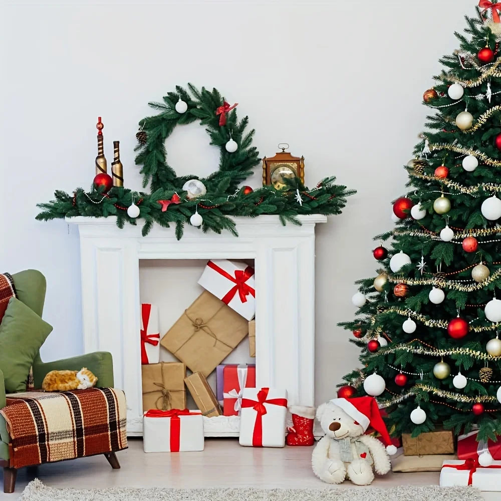 Seleção de 60 Árvores de Pinheiro Artificiais, com Ramos de Pinheiro Verde de Plástico para Decoração de Natal DIY, Plantas de Mesa para o Inverno