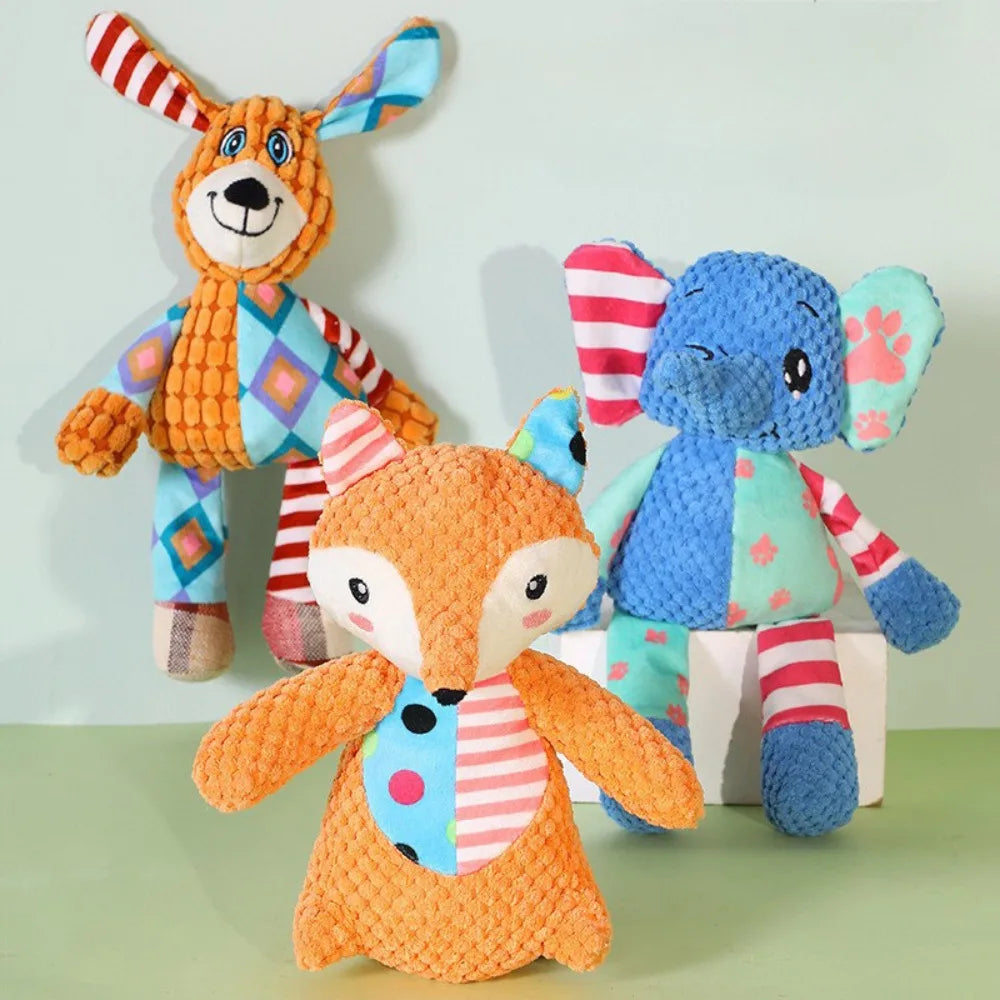 Brinquedo de pelúcia para animais de estimação, brinquedo interativo para limpeza de dentes, estilo animal fofo, resistente à mordida, filhote de cachorro estridente, brinquedo de mastigar, suprimentos para animais de est