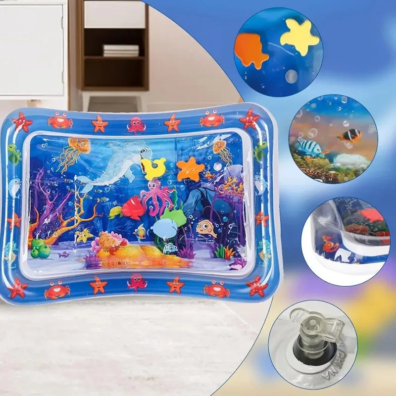 Tapete de jogo sensorial de água para animais de estimação, para gatos e cães, almofada de resfriamento espessada, brinquedo interativo para animais de estimação, verão, atividade interna