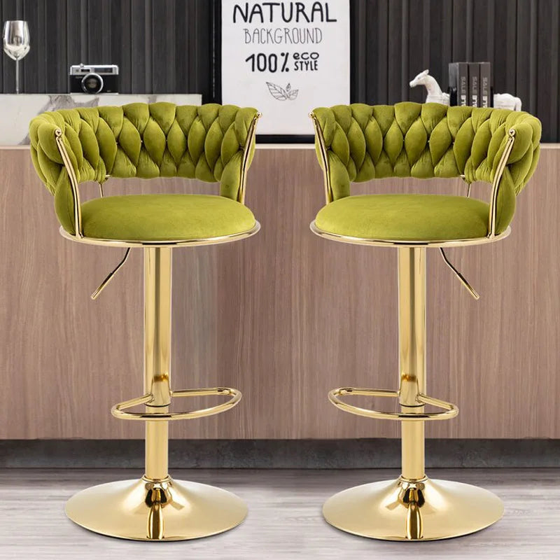 Bancos de bar modernos com pernas douradas, altura ajustável, banco de bar minimalista italiano, designer ergonômico, mama sandalyesi, móveis de cozinha