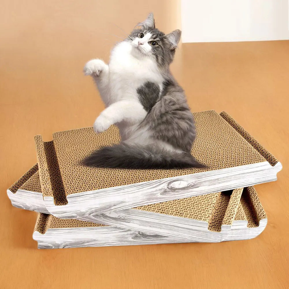Novo Arranhador Vertical para Gatos, Poste de Arranhar Triangular Dobrável, Produto Multifuncional 3 em 1 para Gatos, Almofada para Gatos com Uso em 6 Lados
