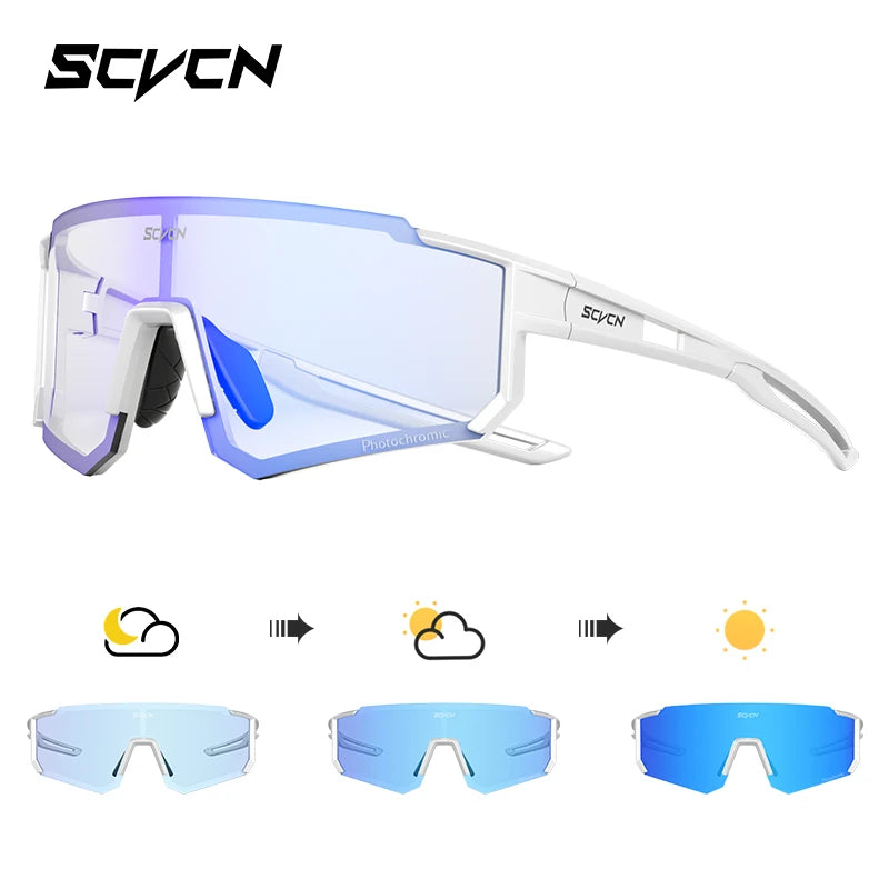 SCVCN Outdoor Cycling Sunglasses Men's MTB Bike Glasses Sports Mountain Climbing Fishing Women's Bicycle Cycling UV400 Goggles